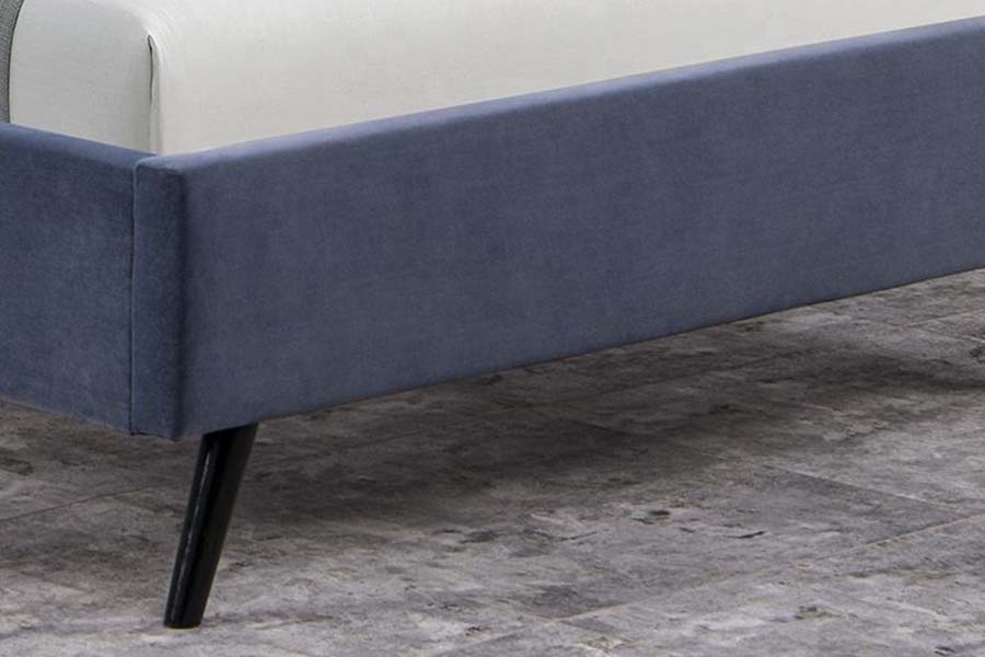 1663 Cama doble capitoné de madera de terciopelo Cama tapizada