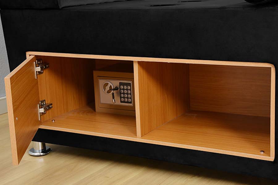 Marco tapizado de la cama del almacenamiento de la cama doble moderna de la tela de cuero 1550