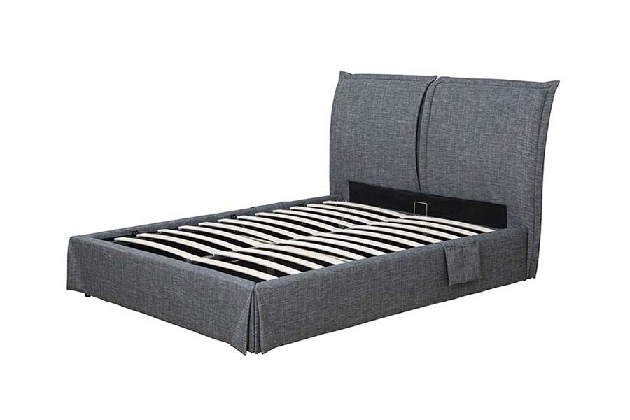 1530 Camas tapizadas de tela de lino Estructura de cama tapizada con almacenamiento