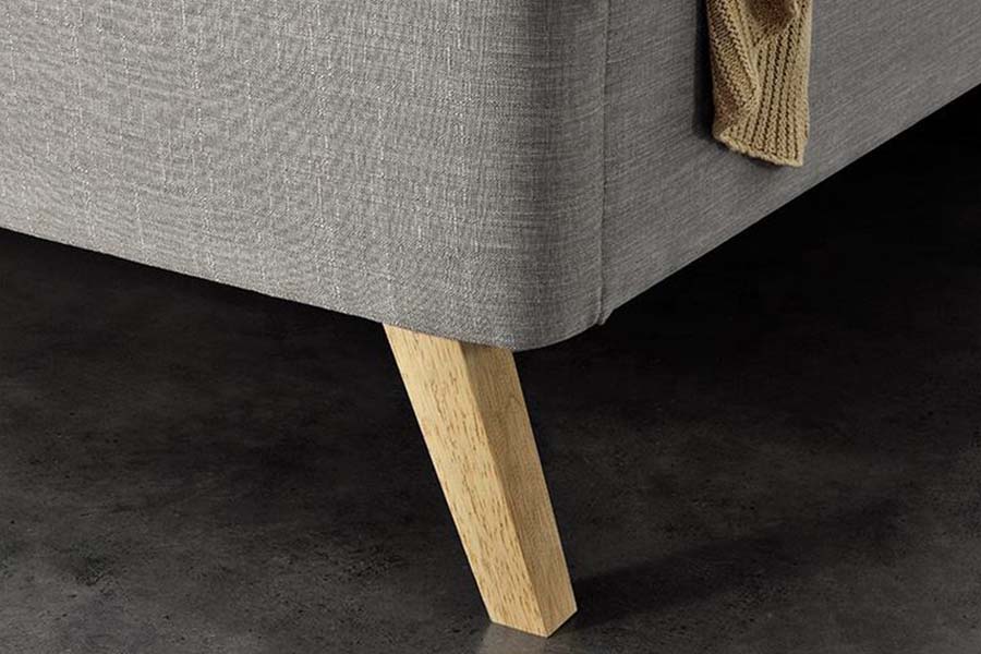 Cama tapizada con tapicería suave y marco de madera de tamaño doble 1525