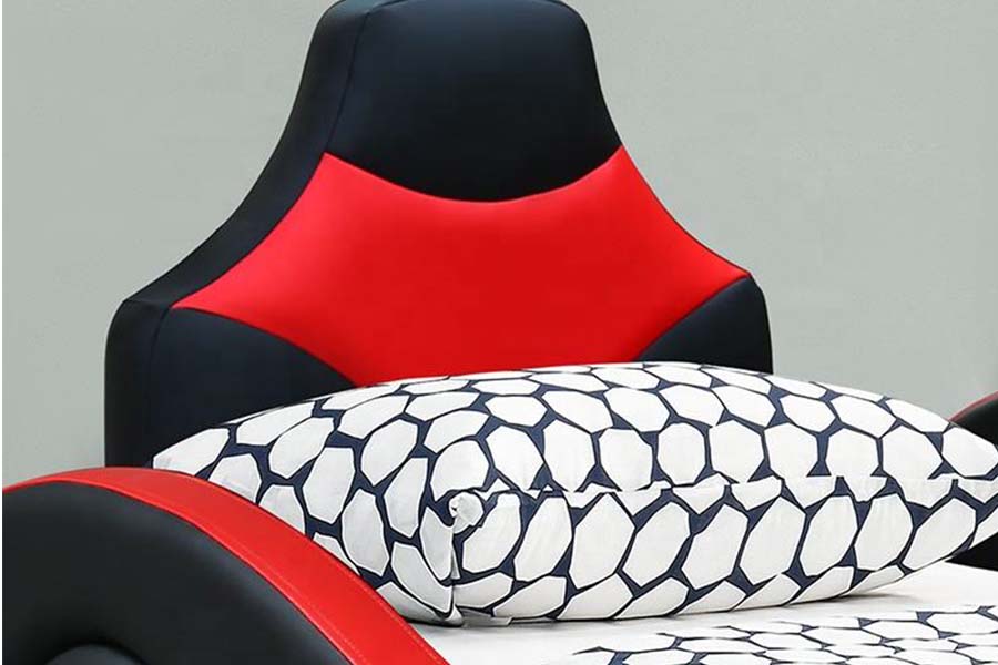 Cama de cuero 1510 Camas de coche Cool Shape para niños