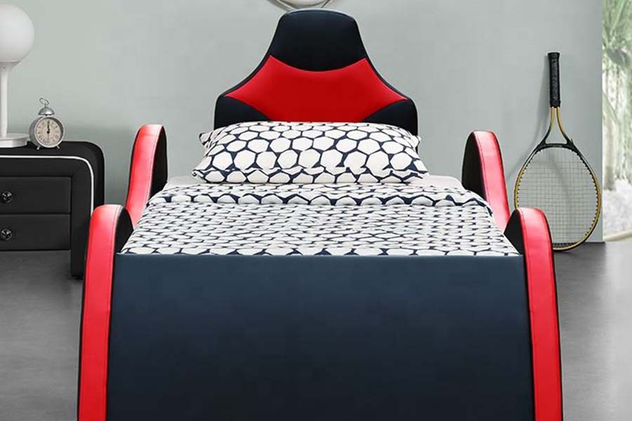 Cama de cuero 1510 Camas de coche Cool Shape para niños