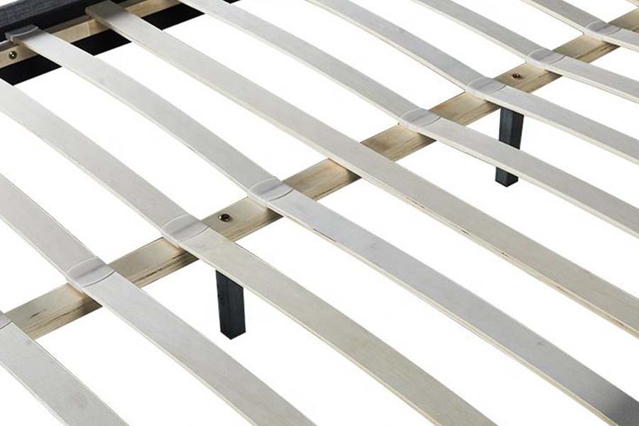 1509 Cama tapizada de lino de madera de alta calidad