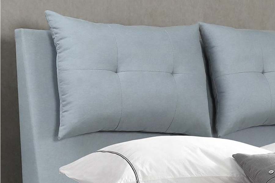 1503 Cama tapizada de diseño moderno estilo MDF con marco de almohada