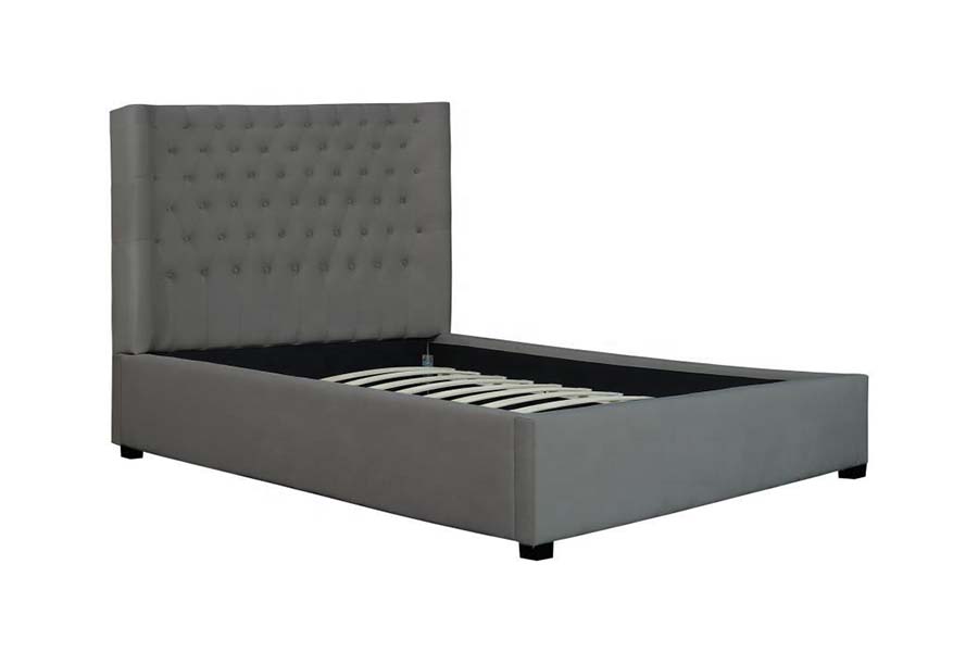 Cama tapizada de la cama de la tela de la cama de la cabecera de 1500 botones