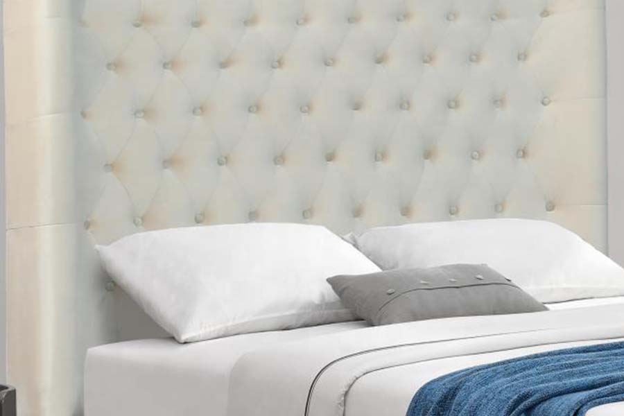 Cama tapizada de la cama de la tela de la cama de la cabecera de 1500 botones