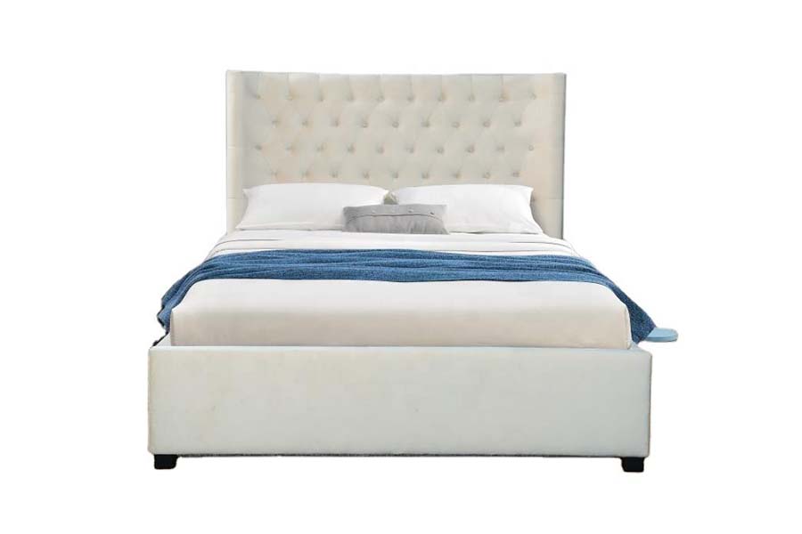 Cama tapizada de la cama de la tela de la cama de la cabecera de 1500 botones