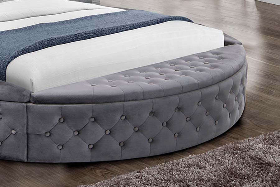 1611 Cama capitoné tapizada de lujo moderna Cama tapizada