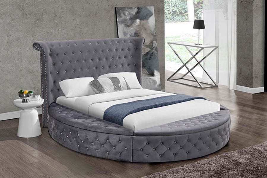 1611 Cama capitoné tapizada de lujo moderna Cama tapizada