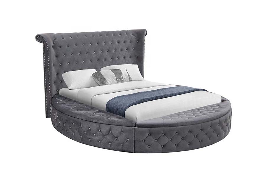 1611 Cama capitoné tapizada de lujo moderna Cama tapizada