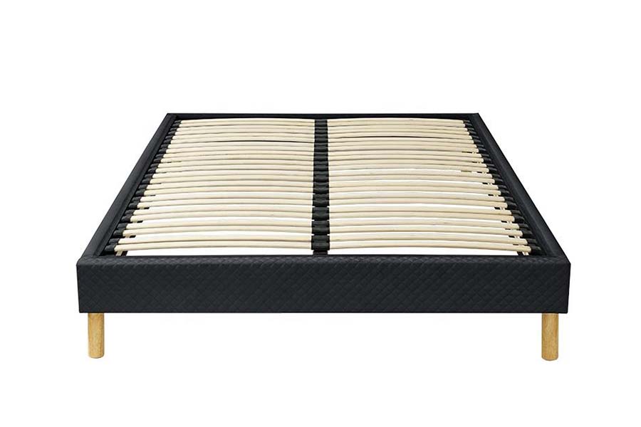 Cama alta 1469 con cama tapizada en tela PU