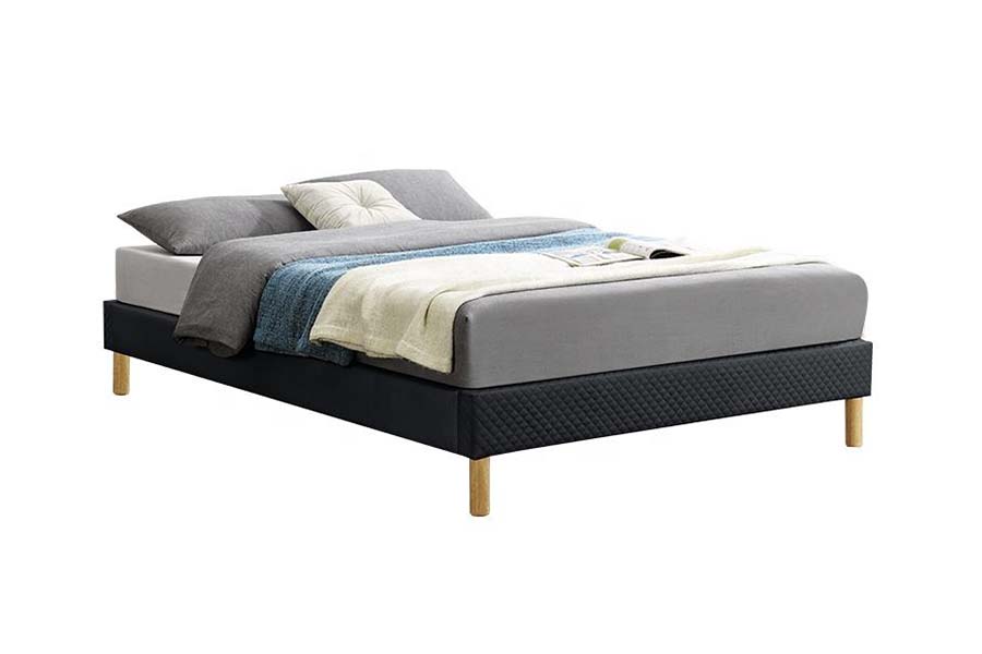 Cama alta 1469 con cama tapizada en tela PU