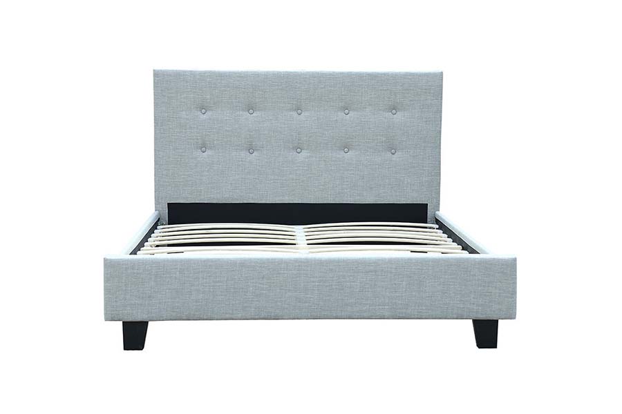 Cama tapizada con estructura de madera de tamaño completo 1465