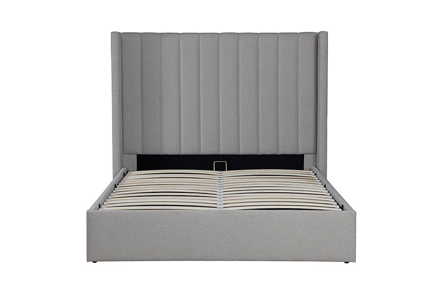 4242 Estructura de cama tapizada con almacenamiento elevable de tela de lino