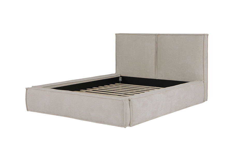4213 Cama tapizada en tela de pana diseño Tofu