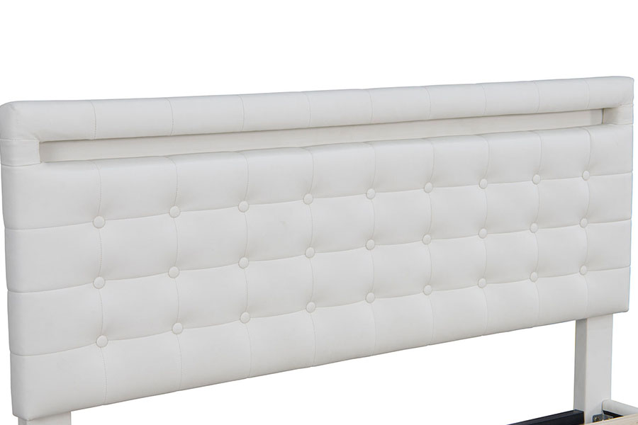 4209 Estructura de cama tapizada LED ajustable tamaño king