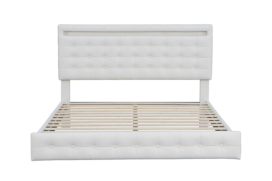4209 Estructura de cama tapizada LED ajustable tamaño king
