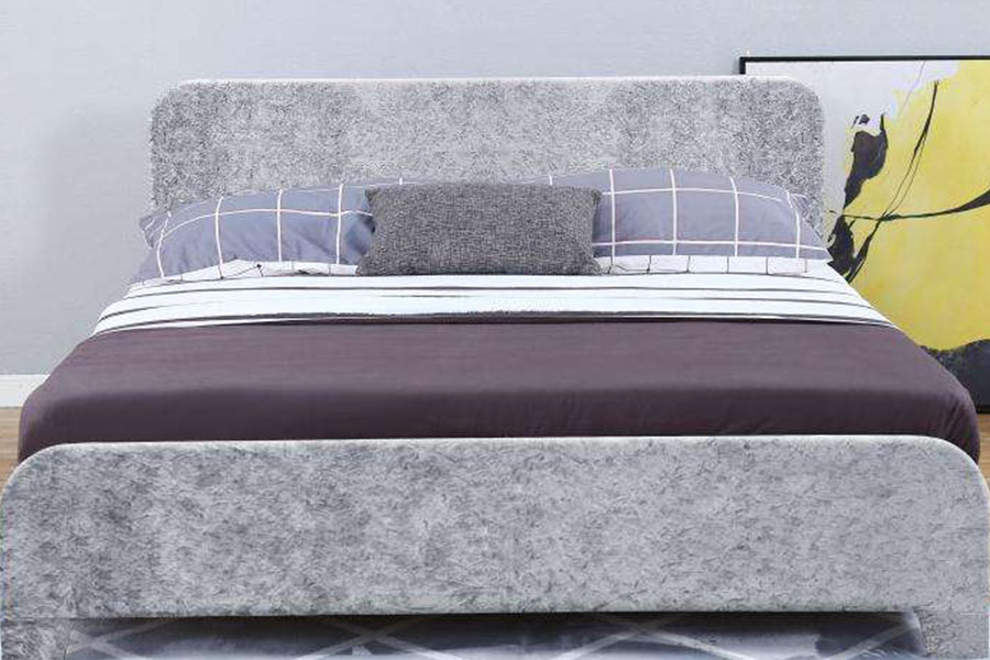 1142-3 Cama tapizada de paquete único de tela de lino moderna