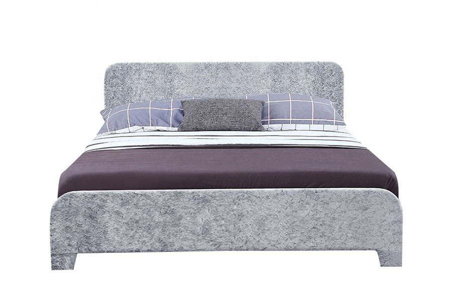 1142-3 Cama tapizada de paquete único de tela de lino moderna
