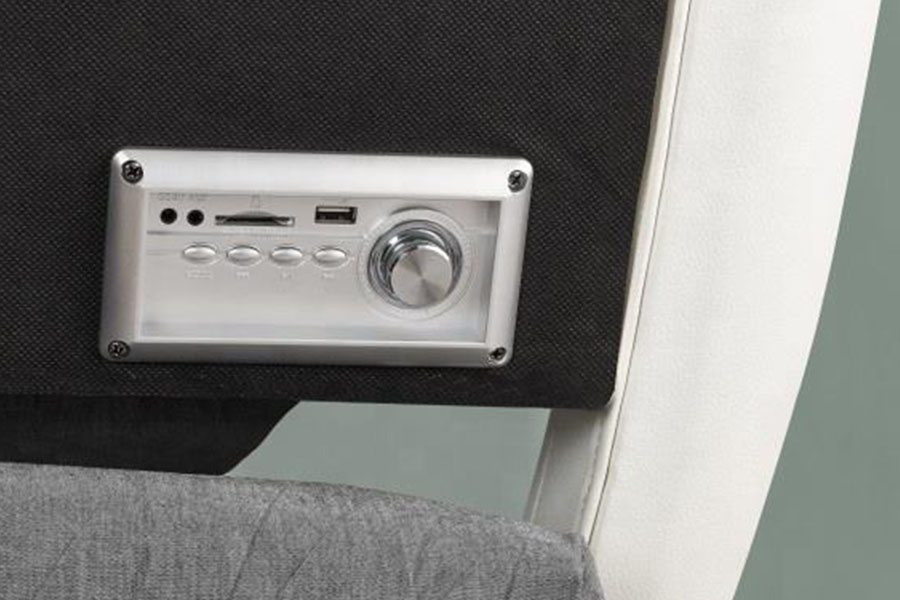 Marco de cama de cuero sintético con altavoz musical y elevación a gas 1140S