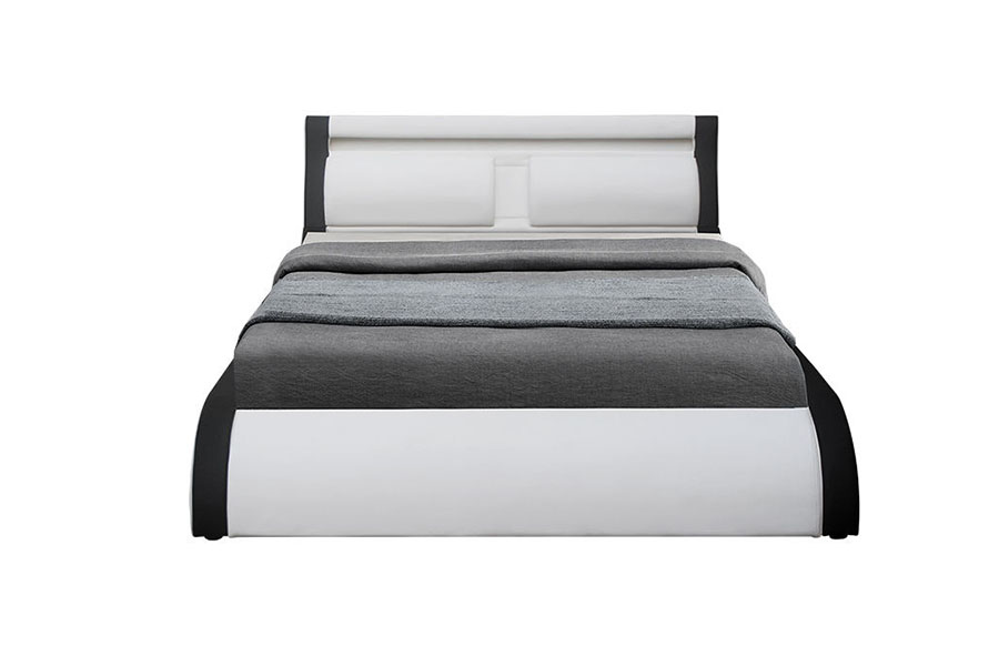 1175-1G Cama de cuero PU otomana con elevación de gas LED suave y cojín