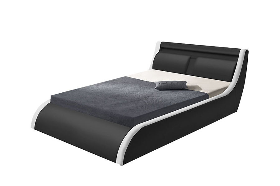 1175-1G Cama de cuero PU otomana con elevación de gas LED suave y cojín