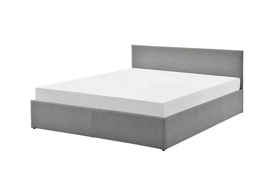 Marco de cama con almacenamiento de terciopelo de PU con elevación a gas y otomana King 1166G