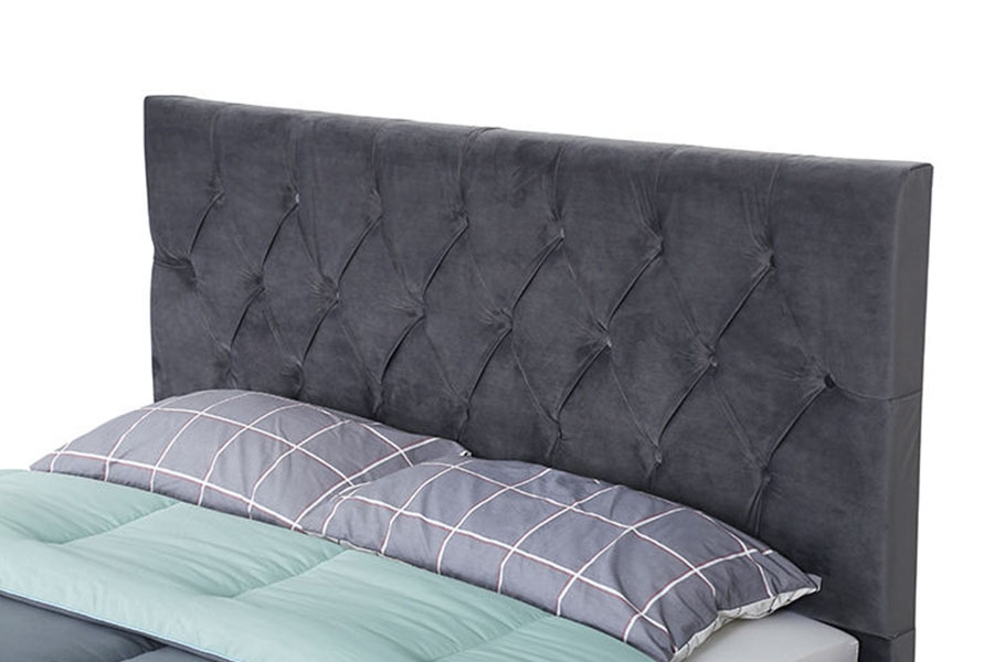 1406D Estructura de cama tapizada con cajón y base de madera de terciopelo King