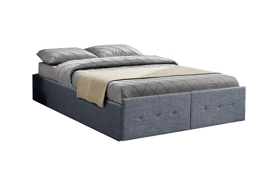 1326DG Marco de cama tapizado con cajón de almacenamiento Queen de tela estilo panel con elevación a gas