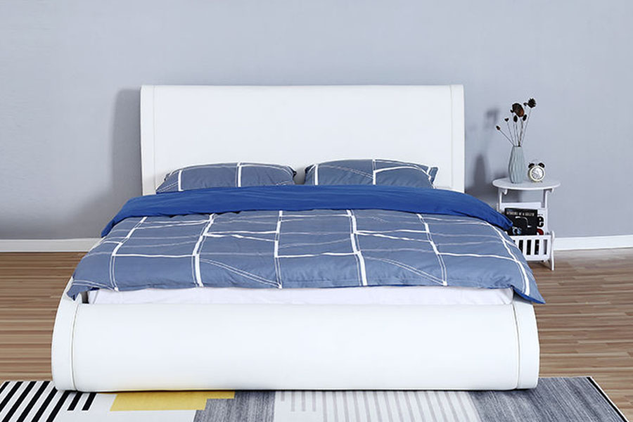 Cabecero suave de 1280G, marco de cama con almacenamiento para dormitorio con elevación a gas de cuero sintético